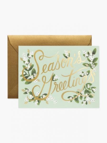 Mistletoe Season's Greetings Card