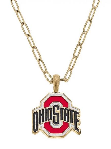 Ohio State Enamel Pendant Necklace