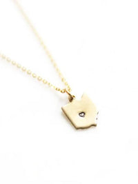 Ohio State Stamped Heart Necklace