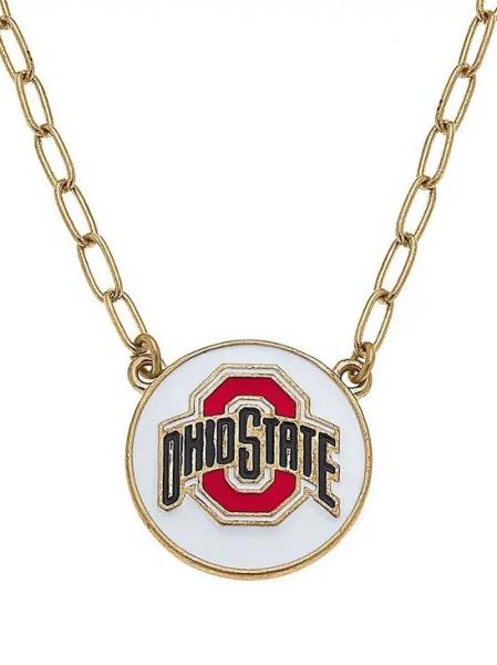 Ohio State Enamel Disc Necklace