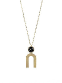 Black Crystal "U" Necklace