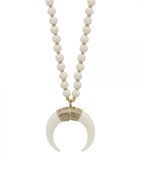 White Wood Horn Necklace