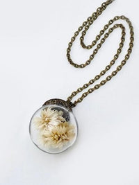 Dried Floral Charm Necklace